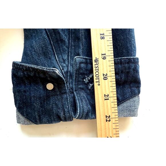 Simon James Cathcart London Jean Jacket Mens 42 Blue Dark Wash Denim Designer - Picture 5 of 7